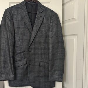Classic Men's Charcoal Checkered Blazer